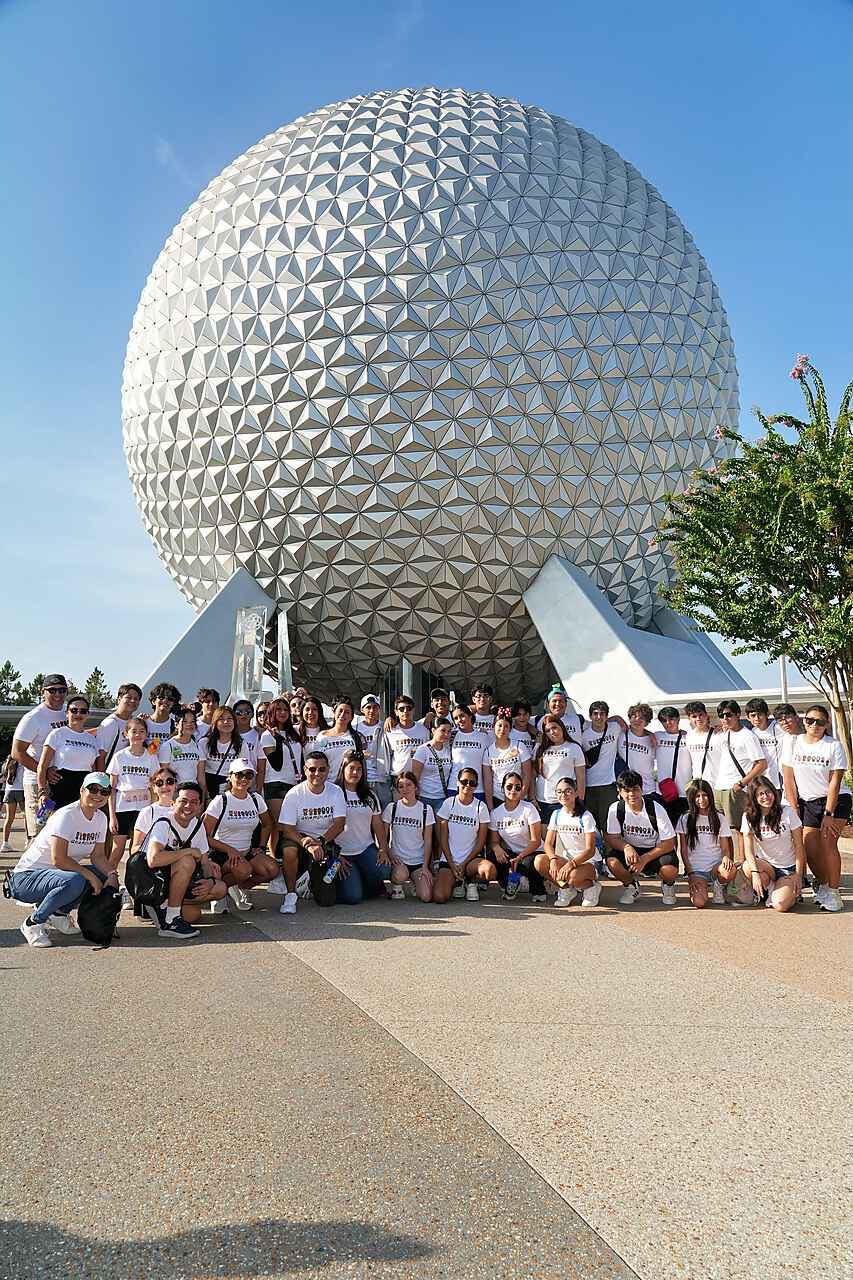 Grupo Rumbo a Disney en el globo de EPCOT